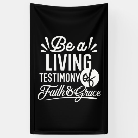 Spiritual Living Testimony Faith and Grace Quote Spandoek (Verticaal)