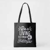 Spiritual Living Testimony Faith and Grace Quote Tote Bag (Voorkant)