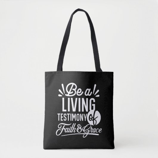 Spiritual Living Testimony Faith and Grace Quote Tote Bag (Voorkant)
