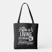 Spiritual Living Testimony Faith and Grace Quote Tote Bag (Achterkant)