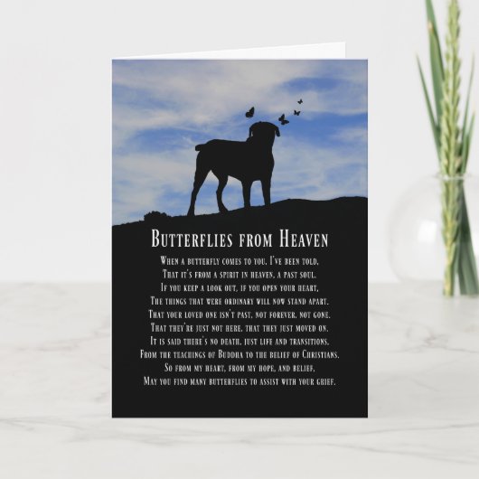 Spiritual Sympathy Card with Dog and Butterflies Kaart (Voorkant)