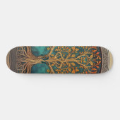 Spiritual Tree of Life Whimsical Ocean Blue Funky Persoonlijk Skateboard (Horizontaal)