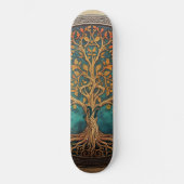 Spiritual Tree of Life Whimsical Ocean Blue Funky Persoonlijk Skateboard (Voorkant)