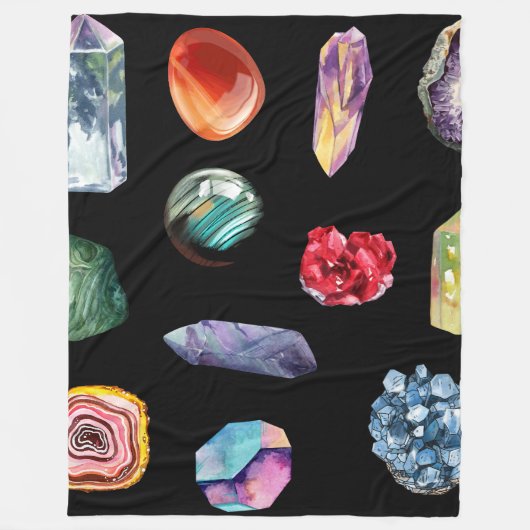 Spiritual Witchy Crystal Patten Sherpa Blanket Fleece Deken (Voorkant)