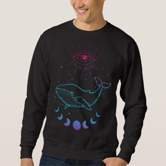 Spiritualiteit Pagan Boho Natuur maanwalvis Trui (Voorkant)