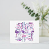 Spiritualiteit Word Cloud - Roze Briefkaart (Staand voorkant)