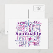 Spiritualiteit Word Cloud - Roze Briefkaart (Voorkant / Achterkant)