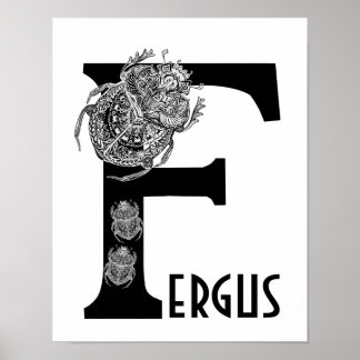 Spiritueel aangepaste kind F-naam Furgus Beatles b Poster