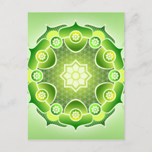 Spiritueel Abstract Groen Mandala Heart Chakra Briefkaart