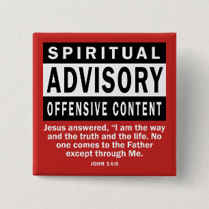 Spiritueel advies Johannes 14:6 Christelijke citat Vierkante Button 5,1 Cm
