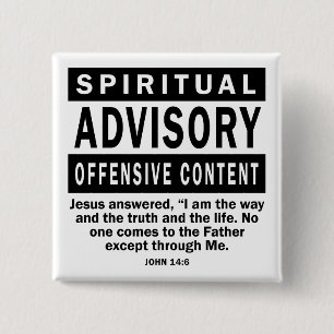Spiritueel advies Johannes 14:6 Christelijke citat Vierkante Button 5,1 Cm