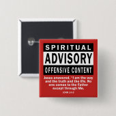 Spiritueel advies John 14:6 Christelijke offertes Vierkante Button 5,1 Cm (Voorkant /achterkant)