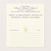 Spiritueel advies, Psychic - Visitekaartje (Binnenkant ongevouwen)