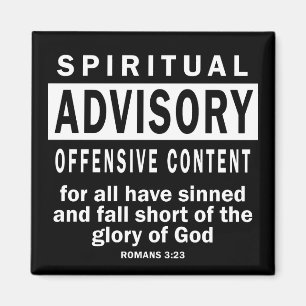Spiritueel advies Romeinen 3:23 Christelijke citat Magneet
