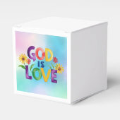 Spiritueel Bijbelcitaat God is liefde Kleurrijke b Bedankdoosjes (Voorkant Zijde)