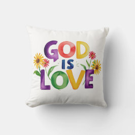 Spiritueel Bijbelcitaat God is liefde Kleurrijke b Kussen