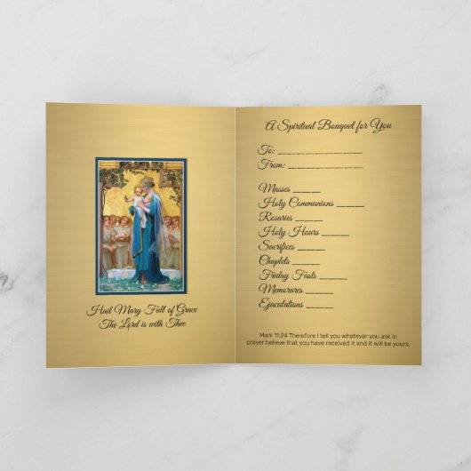 Spiritueel boeketgebed van Maria en Jezus Kaart (Binnen)