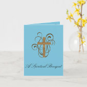 Spiritueel boeketkruis kaart (Gele Bloem)