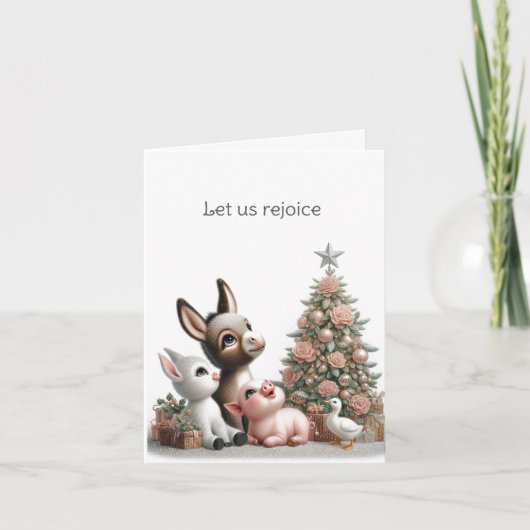 Spiritueel Boerderij Animal Christmas Kaart (Voorkant)
