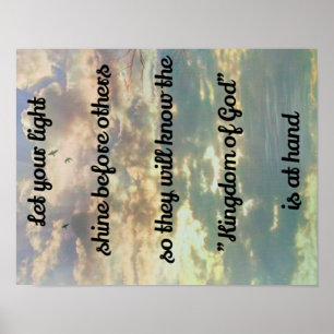 Spiritueel citaat "Koninkrijk God" over de hemel m Poster