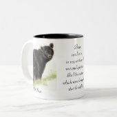 Spiritueel dierentuin, aansporing tot inspiratie tweekleurige koffiemok (Voorkant links)