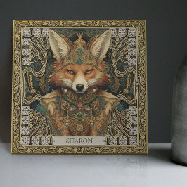 Spiritueel Fox Gepersonaliseerde Tribal Art Altaar Tegeltje