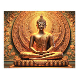 Spiritueel Gautam Boeddha kunstwerk Foto Afdruk