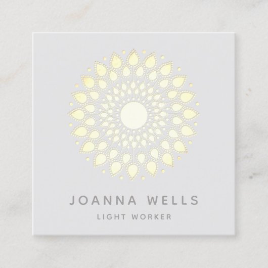 Spiritueel Gold Lotus Mandala Square Visitekaartje (Voorkant)