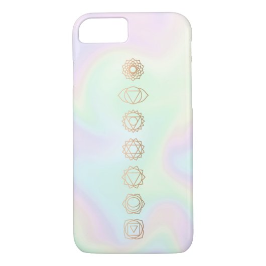 Spiritueel gouden holografische chakra Case-Mate iPhone case (Achterkant)