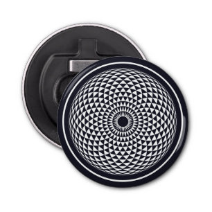 Spiritueel grijs wit mandala geometrisch oosters button flesopener