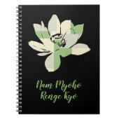 Spiritueel groen Lotus Flower Nam Myoho Renge Kyo Notitieboek (Voorkant)