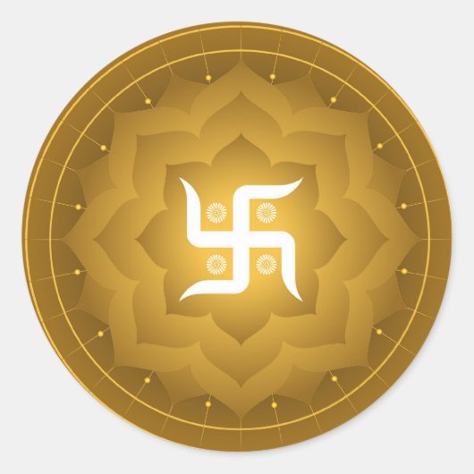 Spiritueel hakenkruis op Lotus Ronde Sticker (Voorkant)