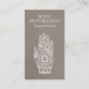 Spiritueel Healer Henna Lotus Tattoo Hand 3 Visitekaartje