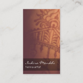 Spiritueel Henna Mendhi Buddhist Namecard verticaa Visitekaartje