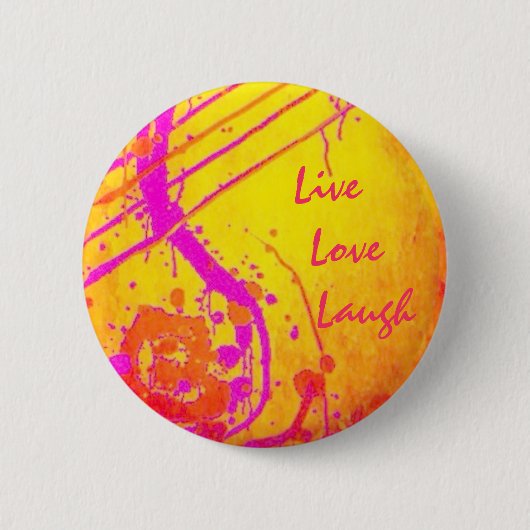 Spiritueel inspirerend - Leef, liefde, lach. Ronde Button 5,7 Cm (Voorkant)