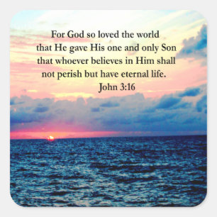 SPIRITUEEL JOHN 3:16 FOTO VIERKANTE STICKER