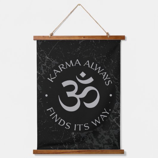 Spiritueel Karma Om Design – Mindfulness Collectie Hangend Wandkleed (Voorkant)