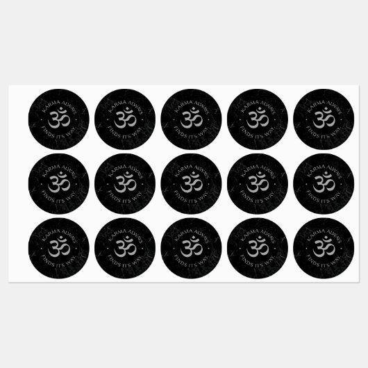 Spiritueel Karma Om Design – Mindfulness Collectie Labels (Vel)