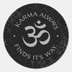 Spiritueel Karma Om Design – Mindfulness Collectie Ronde Sticker