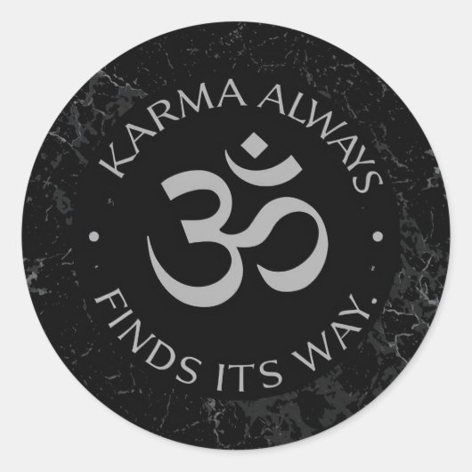 Spiritueel Karma Om Design – Mindfulness Collectie Ronde Sticker (Voorkant)