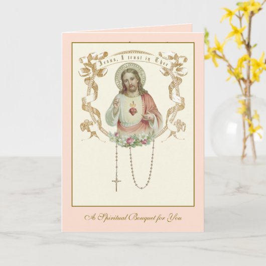 Spiritueel-katholiek boeket godsdienstgebed kaart (Gele Bloem)