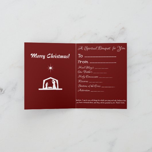 Spiritueel kerstboeket voor een priester kaart (Binnen)