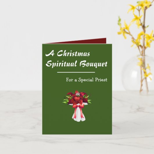 Spiritueel kerstboeket voor een priester kaart (Gele Bloem)