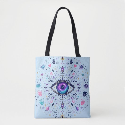 Spiritueel kosmisch ontwerp tote bag (Voorkant)