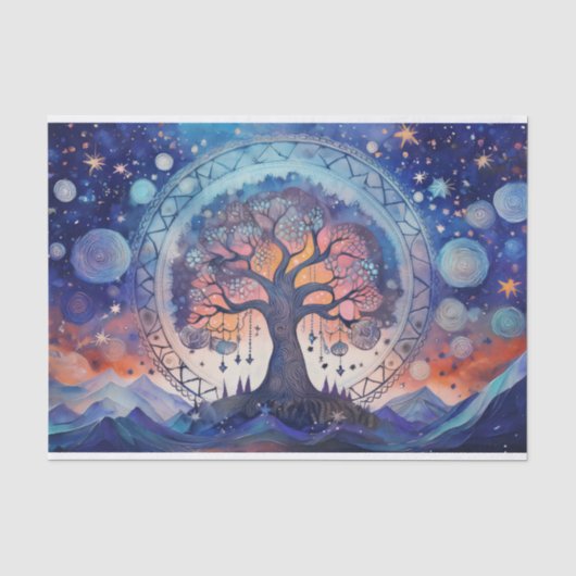 Spiritueel leven, Universele Boom des Levens Tissuepapier (Voorkant)