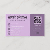 Spiritueel Life Coach Lavendel QR Code Foto Visitekaartje (Voorkant)