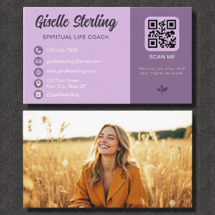 Spiritueel Life Coach Lavendel QR Code Foto Visitekaartje