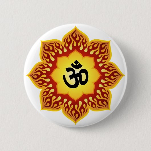 Spiritueel Lotus Om Design Ronde Button 5,7 Cm (Voorkant)
