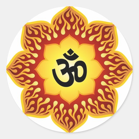 Spiritueel Lotus OM-ontwerp Ronde Sticker (Voorkant)