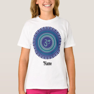 Spiritueel Mandala Om Paars Aqua Blue Gepersonalis T-shirt